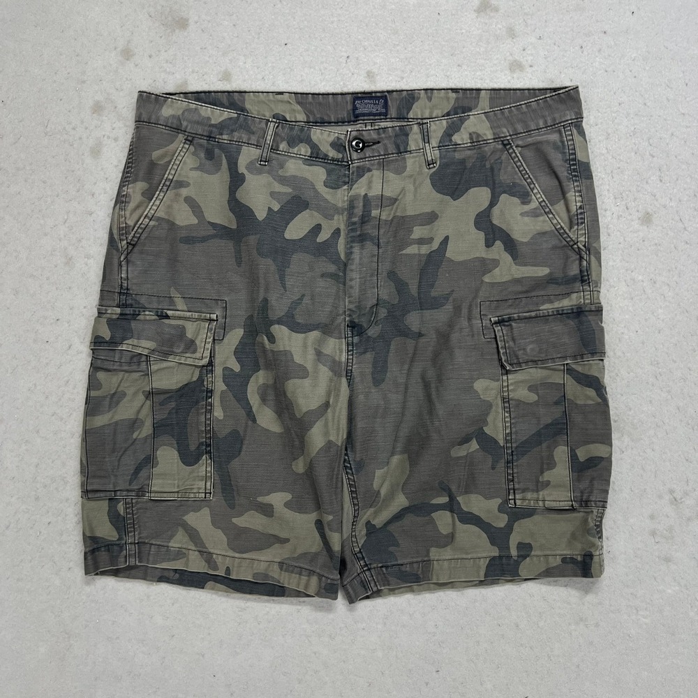Levis Mens Camo Cargo Shorts Green Brown Camouflage W40 100% Cotton Y2K Style